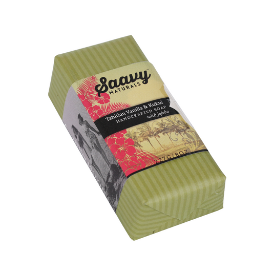 Classic Saavy Natural and Organic Bar Soap - Tahitian Vanilla & Kukui (8 oz.)